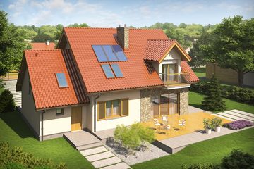  Projekt domu Marisa G1 energo (WRC2379) - projekt domu parterowego z poddaszem - Zdjęcie 3