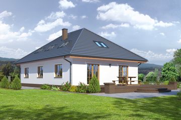  Projekt domu Chmielniki średnie 11 (KRP1735) - projekt domu parterowego z poddaszem - Zdjęcie 2