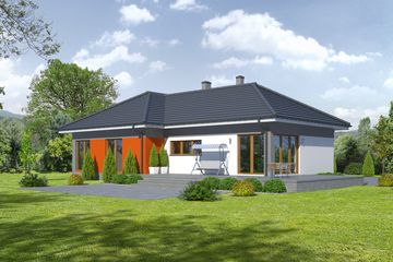 Projekt domu Amodowo średnie - parterowy dom o powierzchni 122,56 m², dach kopertowy - ujęcie 2