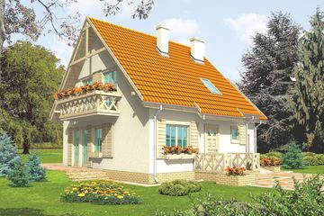 Projekt domu Śnieżynka G1 (WRC2536) - projekt domu parterowego z poddaszem - Zdjęcie 1