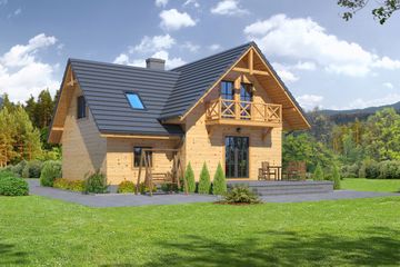  Projekt domu Gładyszów wąski dws (KRP1739) - projekt domu parterowego z poddaszem - Zdjęcie 2