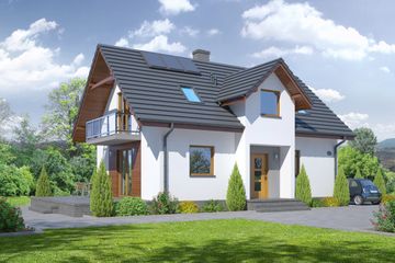  Projekt domu Michałów (KRP1740) - projekt domu parterowego z poddaszem - Zdjęcie 1