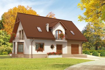  Projekt domu Blanka G1 Mocca (WRC2508) - projekt domu parterowego z poddaszem - Zdjęcie 2