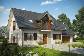 Projekt domu Amaranta G2 multi-comfort - parterowy z poddaszem dom o powierzchni 140,18 m², dach dwuspadowy - ujęcie 3