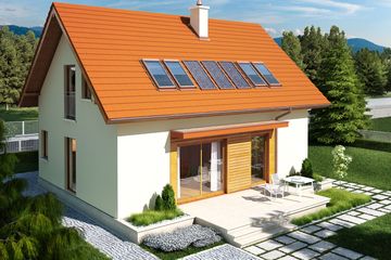  Projekt domu E1 (wersja B) economic (WRC2099) - projekt domu parterowego z poddaszem - Zdjęcie 3