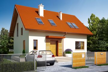  Projekt domu E1 (wersja B) economic (WRC2099) - projekt domu parterowego z poddaszem - Zdjęcie 4