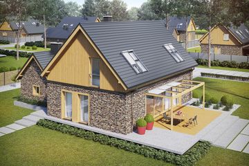 Projekt domu EX 16 II G1 - parterowy z poddaszem dom o powierzchni 148,01 m², dach dwuspadowy - ujęcie 3