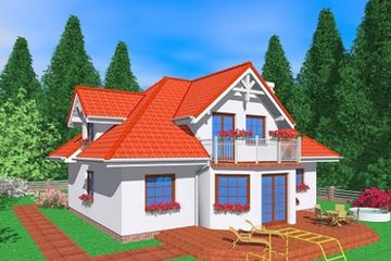  Projekt domu DWO (SLB1006) - projekt domu parterowego z poddaszem - Zdjęcie 3