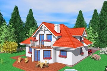  Projekt domu DWO (SLB1006) - projekt domu parterowego z poddaszem - Zdjęcie 4