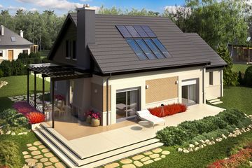 Projekt domu Niki II G1 energo - parterowy z poddaszem dom o powierzchni 134,05 m², dach dwuspadowy - ujęcie 3