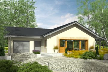 Projekt domu Selena II G1 - parterowy dom o powierzchni 107,91 m², dach dwuspadowy - ujęcie 3