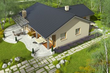 Projekt domu Selena II G1 - parterowy dom o powierzchni 107,91 m², dach dwuspadowy - ujęcie 4