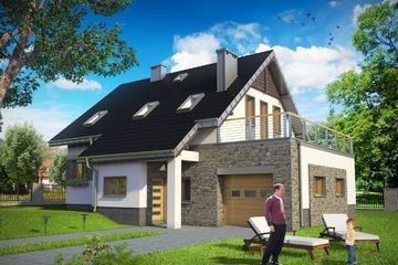  Projekt domu Skarabeusz Prima (1415) (KRD2625) - projekt domu parterowego z poddaszem - Zdjęcie 1