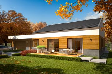 Projekt domu EX 11 G2 soft (wersja D) - parterowy dom o powierzchni 146,14 m², dach dwuspadowy - ujęcie 4
