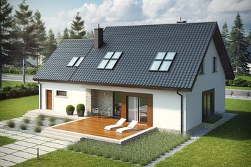  Projekt domu Marcin G2 multi-comfort (WRC2547) - projekt domu parterowego z poddaszem - Zdjęcie 3