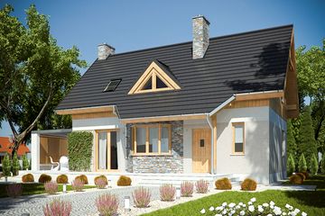  Projekt domu Agatka II trend bez garażu [B] (WRF1594) - projekt domu parterowego z poddaszem - Zdjęcie 2