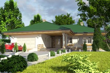  Projekt domu Basia z garażem 2-st. [A] (WRF1041) - projekt domu parterowego - Zdjęcie 1