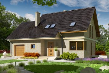  Projekt domu Jurek III G1 (WRC2528) - projekt domu parterowego z poddaszem - Zdjęcie 1