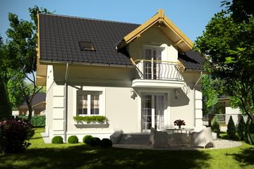  Projekt domu Szafir bez garażu [B] (WRF1575) - projekt domu parterowego z poddaszem - Zdjęcie 2