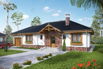  Projekt domu Filipek z garażem 1-st. [A2] (WRF1584) - projekt domu parterowego - Zdjęcie 2