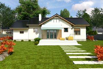  Projekt domu Polluks z garażem 1-st. [A] (WRF1428) - projekt domu parterowego - Zdjęcie 2