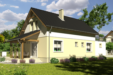  Projekt domu Ogi z garażem 1-st. [A] (WRF1573) - projekt domu parterowego z poddaszem - Zdjęcie 2