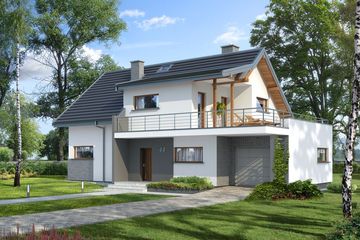  Projekt domu Aosta IV Termo (KRH1391) - projekt domu parterowego z poddaszem - Zdjęcie 1