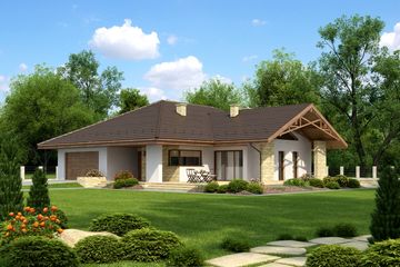  Projekt domu Leno Termo (KRH1392) - projekt domu parterowego - Zdjęcie 1