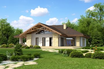  Projekt domu Leno Termo (KRH1392) - projekt domu parterowego - Zdjęcie 2