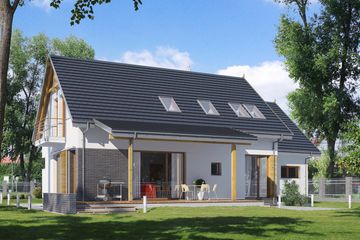  Projekt domu E-161 (WAX1056) - projekt domu parterowego z poddaszem - Zdjęcie 2
