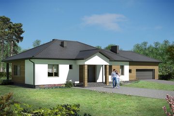  Projekt domu Rozłożysty B (GDA1034) - projekt domu parterowego - Zdjęcie 1