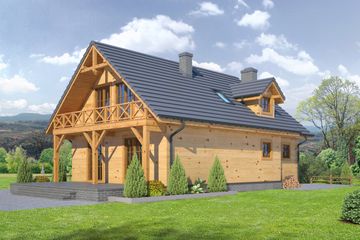  Projekt domu Oleśnica dws (KRP1743) - projekt domu parterowego z poddaszem - Zdjęcie 2