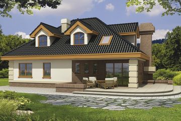  Projekt domu Lawenda 2 energo+ wersja A paliwo stałe (WRD2365) - projekt domu parterowego z poddaszem - Zdjęcie 3