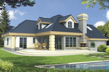  Projekt domu Lawenda wersja B paliwo stałe (WRD2380) - projekt domu parterowego z poddaszem - Zdjęcie 1