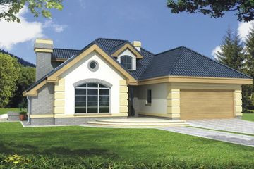  Projekt domu Lawenda wersja B paliwo stałe (WRD2380) - projekt domu parterowego z poddaszem - Zdjęcie 2