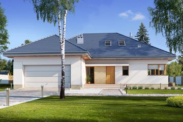  Projekt domu E-156 (WAX1061) - projekt domu parterowego - Zdjęcie 1