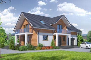  Projekt domu Chabrowo mg (KRP1748) - projekt domu parterowego z poddaszem - Zdjęcie 1