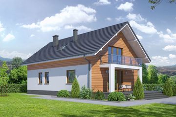  Projekt domu Chabrowo mg (KRP1748) - projekt domu parterowego z poddaszem - Zdjęcie 2