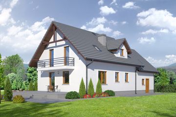  Projekt domu Biskupice 25 (KRP1751) - projekt domu parterowego z poddaszem - Zdjęcie 2