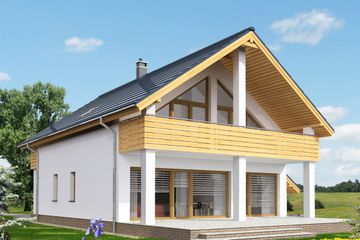  Projekt domu Livorno LMP335 (WRB1548) - projekt domu parterowego z poddaszem - Zdjęcie 3