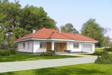  Projekt domu Milton LMB114 (WRB1549) - projekt domu parterowego - Zdjęcie 1