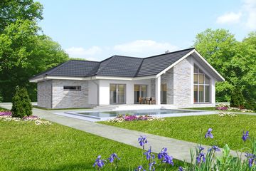 Projekt domu Catania LMB113 - parterowy dom o powierzchni 129,40 m², dach wielospadowy - ujęcie 2