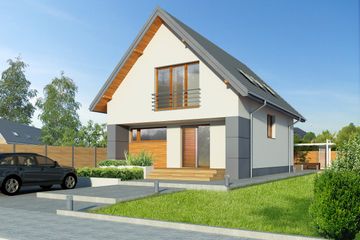  Projekt domu Sydney LMP344 (WRB1551) - projekt domu parterowego z poddaszem - Zdjęcie 1