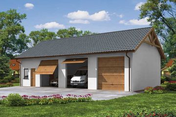  Projekt budynku gospodarczego G38 szkielet drewniany budynek gospodarczy (SLN2338) - projekt budynku parterowego - Zdjęcie 1