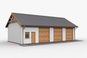  Projekt budynku gospodarczego G38 szkielet drewniany budynek gospodarczy (SLN2338) - projekt budynku parterowego - Zdjęcie 2