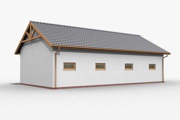  Projekt budynku gospodarczego G38 szkielet drewniany budynek gospodarczy (SLN2338) - projekt budynku parterowego - Zdjęcie 4