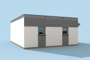  Projekt garażu G1a2 szkielet drewniany, garaż dwustanowiskowy z pomieszczeniem gospodarczym (SLN2341) - projekt garażu parterowego - Zdjęcie 2