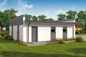  Projekt garażu G1a2 szkielet drewniany, garaż dwustanowiskowy z pomieszczeniem gospodarczym (SLN2341) - projekt garażu parterowego - Zdjęcie 3