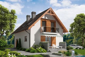  Projekt domu Katania 2 szkielet drewniany, dom jednorodzinny z poddaszem użytkowym (SLN2355) - projekt domu parterowego z poddaszem - Zdjęcie 2