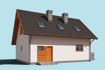  Projekt domu Katania 2 szkielet drewniany, dom jednorodzinny z poddaszem użytkowym (SLN2355) - projekt domu parterowego z poddaszem - Zdjęcie 4